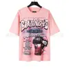 Rua Principal Hip Hop Grafite Rua Transfronteiriça Comércio Exterior Casual Americano Desenho Animado Estampa de Letras Camiseta de Manga Curta Moda Masculina e Feminina