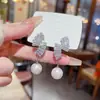 Pendientes de Perla Elegantes de Lujo Ligero con Cierre de Plata 925 para Mujer, Pendientes Versátiles de Circonita Estilo Ins, Pendientes Elegantes y de Moda