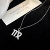 Colar feminino de prata 925 com doze constelações transversais sob a figueira-de-bengala, luz luxuosa, 12 pingentes de zircônia, corrente de clavícula, vento frio