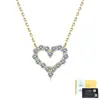 Collar Colgante de Corazón de Moissanita en Plata S925, Estilo Ins de Nicho, Gama Alta, Lujo Ligero, Cadena para Clavícula de Viaje