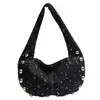 Bolso tote de moda con remaches transfronterizos para mujer, nuevo y moderno para la primavera de 2026, versátil, personalizado, para hombro o axila