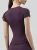 Camiseta de Running de Manga Corta con Sensación de Segunda Piel para Mujer, Corte Ajustado, Adelgazante, Manga Corta Redonda para Deporte, Ropa de Fitness, Ropa de Yoga, Directo de Fábrica