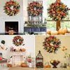 Guirnalda de Acción de Gracias Guirnalda de Decoración de Navidad Halloween Guirnalda de Cosecha de Otoño Ratán de Calabaza Colgante de Puerta Punto