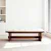 Banqueta moderna minimalista para el pie de la cama, banco largo de moda para la entrada de la sala de estar, banco simple de madera clara para cambiarse los zapatos