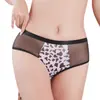 Roupa íntima feminina sexy com estampa de leopardo, puro desejo, malha elástica estampada, confortável, algodão na virilha, cintura média, calcinha 357
