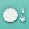 Pingente de Prata de Lei S925 Zircônia Estrela de Cinco Pontas Coração Pingente de Estrela em Forma de Coração DIY Acessórios para Pulseira Colar de Cristal