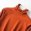 Suéter de Gola Alta Grossa para Outono e Inverno, Pulôver Feminino de Tricô, Base de Gola Alta, Manga Longa, Solto, Curto, Interno, Justo, Tamanho Grande