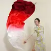 Leque de Dança 2024 Novo Leque de Seda para Dança do Ventre Dança Leque Longo Fluido Adereço de Performance Seda Estendida Leque de Seda