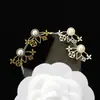 Pendientes de alta calidad para todo tipo de atuendos, pendientes de moda para hombres y mujeres, letras de pedrería, todo a juego, pasador de plata s925, accesorios de aleación