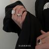 Anillo Ancho Texturizado para Mujer, Forma Irregular Geométrica, Anillo Abierto Ajustable, Anillo para Dedo Índice Estilo Hip-Hop, Moderno