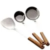 Espátula de Acero Inoxidable Mango de Madera Cucharón para Sopa Colador Engrosado Anti-quemaduras Espátula para Freír Pescado Salteado 23 Juego de Cuatro o Cinco Piezas Cucharón para Sopa