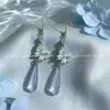 Novos brincos de gota d'água com borboleta azul estilo chinês, brincos longos ultra-etéreos, acessórios estilo antigo para Hanfu