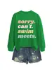 Lo siento No Puedo Nadar Cumple Amazon Ebay Sitio Independiente Moda Casual Sudadera de Otoño e Invierno para Mujer