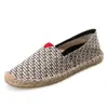 Verão Novo Sapatos Tecidos de Palha Masculinos e Femininos Sapatos de Pescador com Corda de Cânhamo Lona Respirável Casual Slip-on Sapatos Preguiçosos Sapatos de Linho