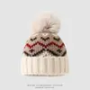 Gorro de lana para niños de comercio exterior, gorro de punto jacquard estilo americano transfronterizo, gorro pullover protector de orejas estilo coreano para niños mayores, cálido para niños