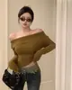 Camiseta de un hombro, ajustada, elegante y a la moda para chicas guapas, Top irregular de hombros descubiertos para otoño, Camiseta base para capa interior Ins