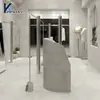 Araras de Exposição para Lojas de Roupas, Araras de Exposição Montadas na Parede, Espelho de Chão Montado na Lateral, Araras de Roupas de Aço Inoxidável, Prateleiras para Lojas de Roupas Femininas