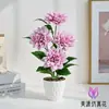 Flores Artificiales, Adornos de Bonsái de Dalia de Cuatro Cabezas, Flores Falsas para Mesa de Comedor, Sala de Estar, Arreglos Florales para el Hogar y Exhibiciones Decorativas