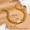 Joias de Aço Titânio Dongguan Estilo Hip-Hop Europeu e Americano Ins Corrente Cubana Cool Conjunto de Pulseira e Colar Não Desbota para Mulheres