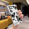 Capa de celular borboleta preta estilo ins retrô nicho escura adequada para Samsung S25 capa transparente atacado