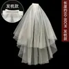 Acessório de Cabeça com Véu Branco para Certificado, Pedido, Adereços de Foto, Noiva, Casamento, Noivado, Registro, Vestido de Noiva Principal, Curto Bufante Feminino