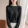 Nueva Camiseta Base de Punto Fino de Lana para Mujer, Temporada Primavera y Otoño 2026, Prenda de Primera Línea, Cuello Redondo, Manga Larga, Top Interior Versátil
