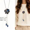 Cadena para Suéter de Collar Largo Geométrico, Accesorio de Lujo de Alta Gama, Versátil y de Moda, Colgante de Perla para Otoño e Invierno