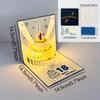 Tarjeta de felicitación creativa con diseño de polvo dorado y luz musical, ideal como regalo de cumpleaños, tarjeta de felicitación estéreo, tarjeta de bendición para pastel en 3D