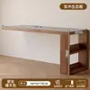 Escrivaninha de Canto em Madeira Maciça Cômoda Duas em Um Mesa de Estudo para Adultos Estante Integrada Mesa de Computador em L Medieval