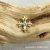 Pendientes de Aro de Aleación de Titanio Astmf-136 con Cruz Incrustada de Circonita con Rosca Interna de Titanio G23 Cabezal de Joyería de Circonita