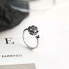 Anillo Retro de Plata de Ley S925 Plata Tailandesa para Mujer y Hombre Moda Simple Personalidad Diseño Nicho Celebridad de Internet Estilo Frío