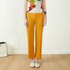 Pantalones casuales de primavera y verano para mujer, plisados, sencillos, sueltos, cómodos, elásticos, Miyake, pantalones rectos adelgazantes de cintura alta clásicos