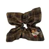 Bufanda Cuadrada de Lana a Cuadros Estilo Británico, Lazo para el Cabello Scrunchie para Mujer, Cuerda para el Cabello Banda para el Cabello Cuadrada Lado Cola de Caballo Baja