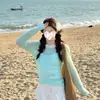 Horquilla de Flor Verde Menta Veraniega para Mujer, Accesorios para el Cabello para Fotos Estilo Vacaciones en la Playa, Tocado Dulce y Femenino con Pinza Lateral