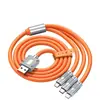 Adecuado para teléfonos Android Apple y Tipo-C, cable de datos grueso de aleación de zinc tres en uno de 120W disponible para venta al por mayor