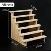 Estante de Exhibición de Madera Maciza Pura Estante de Almacenamiento de Escritorio Moderno Hecho a Mano Especial Caja Sorpresa Muñeca Planta Verde Suculenta Estante Escalera