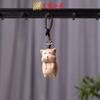 Ciprés Rojo Madera de Haya Talla Gatito Juguetón Colgante de Llave Mochila de Pareja Yiming Xianyuan Colgante Decorativo
