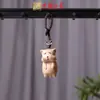 Ciprés Rojo Madera de Haya Talla Gatito Juguetón Colgante de Llave Mochila de Pareja Yiming Xianyuan Colgante Decorativo