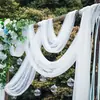 Arco de boda de malla blanca arreglo de propuesta de boda fondo estilo chino techo gasa blanca foto decoración exterior