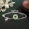 Pulsera Hebilla Ping An de Jade Hetian para Niña Lujo Ligero Ins Diseño de Nicho Plata Rota Exquisita Varios Terrenos Regalo del Día de San Valentín
