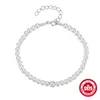 Nuevo Pulsera de Plata de Ley 925 con Perla y un Diamante pulsera de uso avanzado Pulsera francesa de venta caliente europea y americana niche