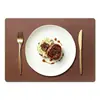 Jogo americano de couro com padrão cruzado, jogo americano de mesa de jantar de luxo leve, tapete isolante térmico, tapete à prova d'água e de óleo para prato de bife, jogo americano de mesa estilo ocidental para restaurante e hotel