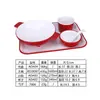 Tazón de doble color imitación porcelana melamina rojo neto picante caliente doble oreja tazón tazón maocai tazón especial para restaurante de fideos taza de sopa plato de postre traje