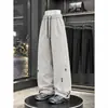 Otoño Otoño versión estrecha pantalones deportivos casuales funcionales estilo hombres y mujeres tendencia de alta calle americana pierna recta cleanfit pantalones largos