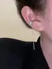 Pendientes de clip de oreja de una sola pieza con forma de hueso para mujer, moda de temperamento simple, personalidad que combina con todo, pendientes de clip de oreja de círculo de doble capa, nueva moda