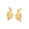 Aretes de acero de titanio de trébol de cuatro hojas con sentido de diseño avanzado, lujo ligero para mujer, diseño nicho, aretes que no se desvanecen, nuevo estilo 2024