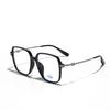 Xunge armazón de gafas de montura grande para hombre, nuevo armazón de metal titanio TR90 se puede combinar con armazón para miopía, lente plana para mujer