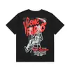 Camiseta de Verano Clásica de Manga Corta para Hombre Vlone Fog Mosaico Estampado Reflectante Marca de Moda V Grande Ajuste Holgado