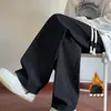 Pantalones de pana para hombre, otoño, holgados, rectos, con caída, pierna ancha, casuales, calle alta americana, combinan con todo, talla grande