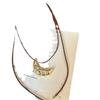 Collar minimalista de estilo coreano con bolsa de esquina de cuero negro y cuerda para mujer, nuevo 2024, artístico, elegante, largo para el cuello con cadena